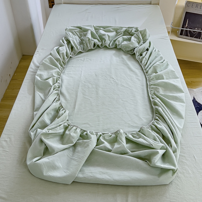 91家纺网 家纺一手货源 找家纺 久典家居 2024新款A类全棉学生款三件套 清雅绿