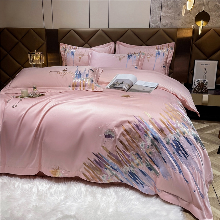 91家纺网 家纺一手货源 找家纺 （总）红番天家居馆 2025新款长绒棉系列四件套-爱情海