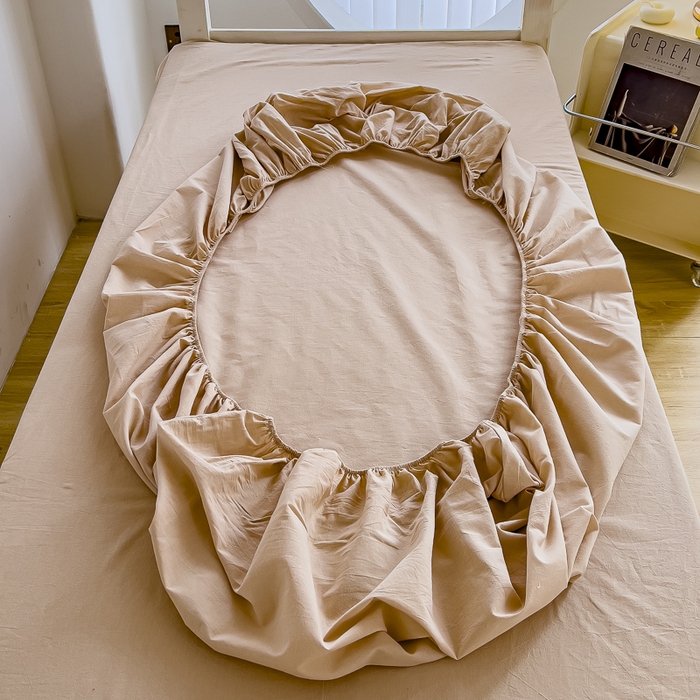 91家纺网 家纺一手货源 找家纺 久典家居 2024新款A类全棉学生款三件套 米驼