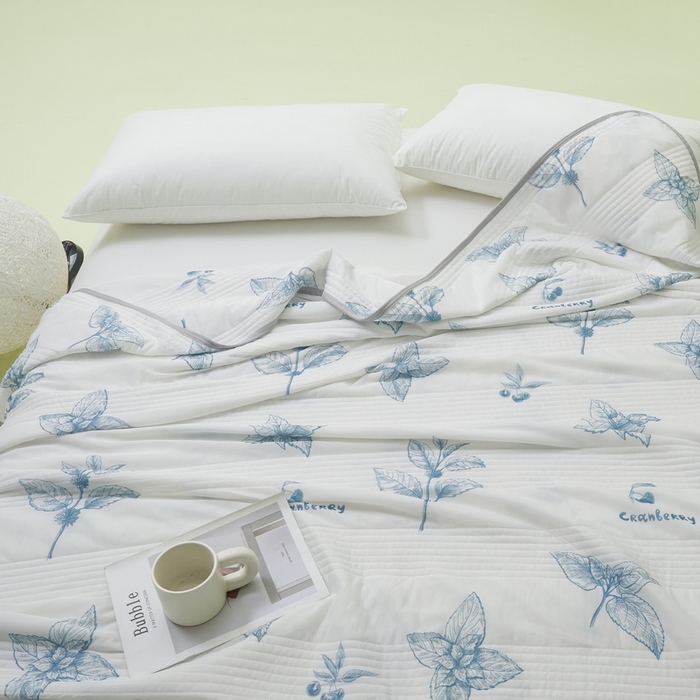 91家纺网 家纺一手货源 找家纺 LIFE.丽芙 2024年新品韩式风凉感丝夏被-跑量 花涧