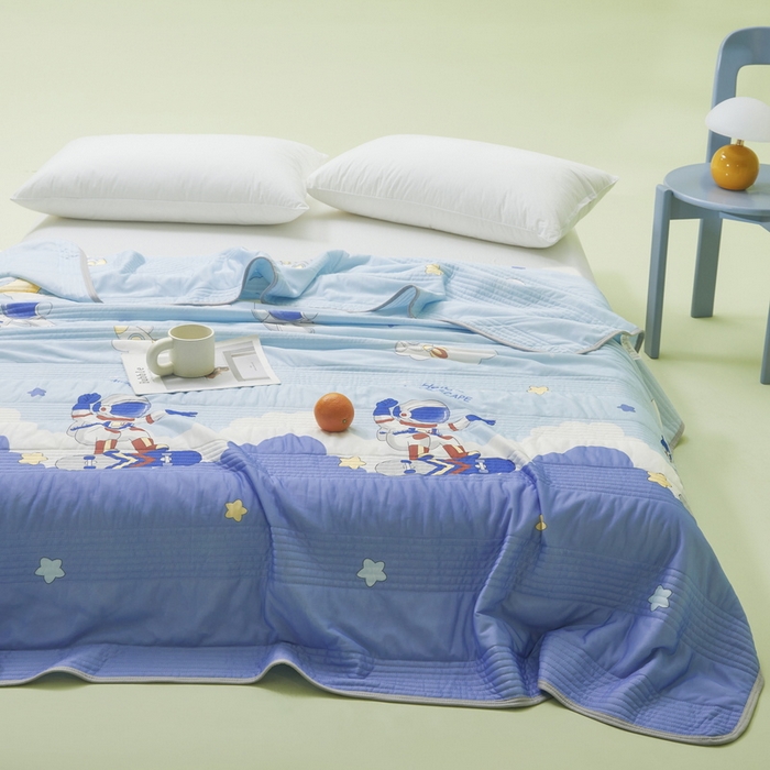 91家纺网 家纺一手货源 找家纺 LIFE.丽芙 2024年新品韩式风凉感丝夏被-跑量 太空世界