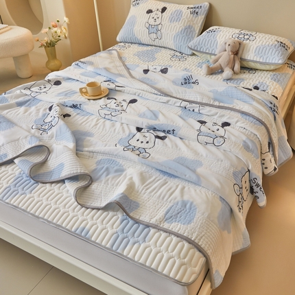 91家纺网 家纺一手货源 找家纺 LIFE.丽芙 2024年0.4乳胶凉席加厚条席款三件套＋凉感丝夏被可组合四件套图片一 皮皮狗