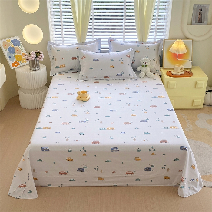 91家纺网 家纺一手货源 找家纺 宝齐莱家纺 2024新款13372全棉印花四件套单品系列-床单 宝宝巴士