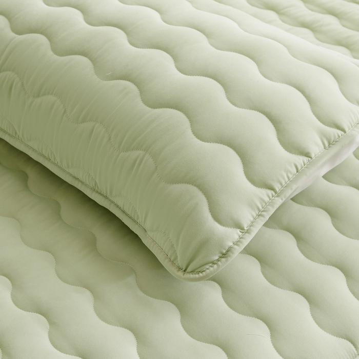 91家纺网 家纺一手货源 找家纺 LIFE.丽芙 2024新款原棉夹棉枕套-四季款 松石绿