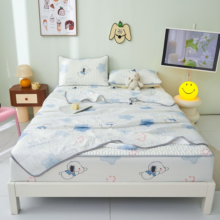 91家纺网 家纺一手货源 找家纺 LIFE.丽芙 2024年新品0.4乳胶凉席加厚床笠款三件套+凉感丝夏被可组合四件套-图片一 帕恰狗