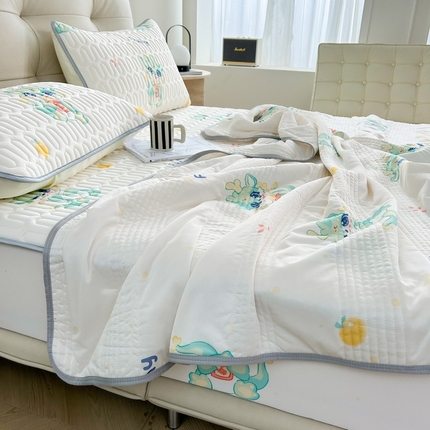 91家纺网 家纺一手货源 找家纺 （总）2024年新品0.4乳胶凉席加厚床笠款三件套+凉感丝夏被可组合四件套-图片二