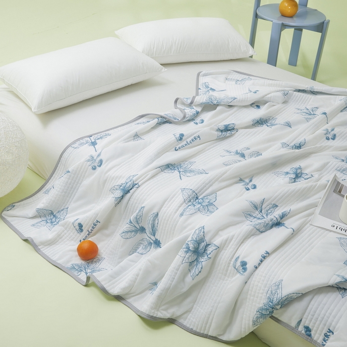 91家纺网 家纺一手货源 找家纺 LIFE.丽芙 2024年新品韩式风凉感丝夏被-跑量 花涧