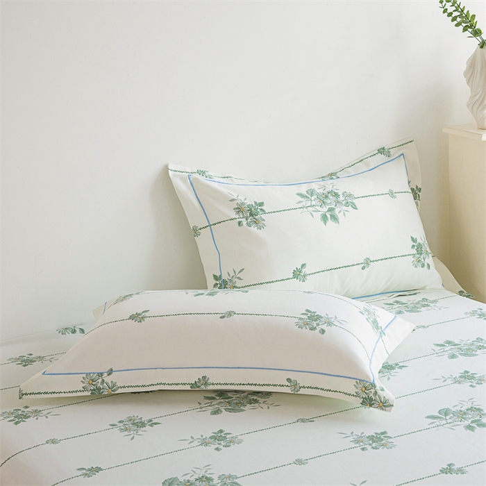 91家纺网 家纺一手货源 找家纺 金泰莱 2025新款原棉全棉老粗布凉席三件套全棉床单纯棉床单软凉席 悠然绽放-米