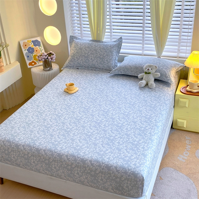 91家纺网 家纺一手货源 找家纺 宝齐莱家纺 2024新款13372全棉印花系列单品床笠 花影-兰