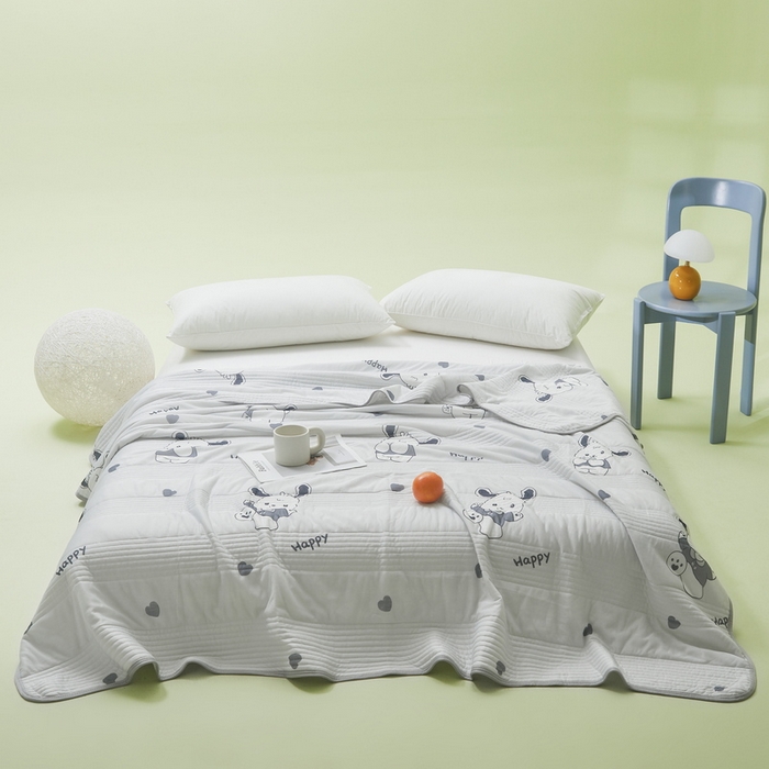 91家纺网 家纺一手货源 找家纺 LIFE.丽芙 2024年新品韩式风凉感丝夏被-跑量 爱心狗