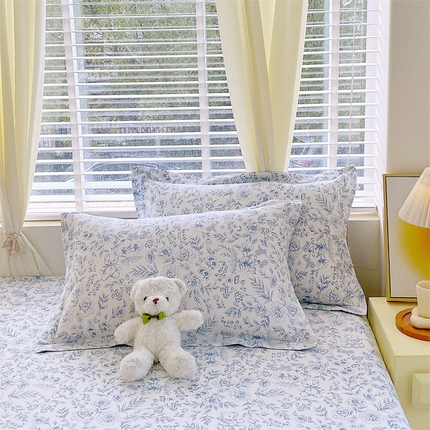 91家纺网 家纺一手货源 找家纺 （总）宝齐莱家纺 2024新款13372全棉印花系列单品枕套