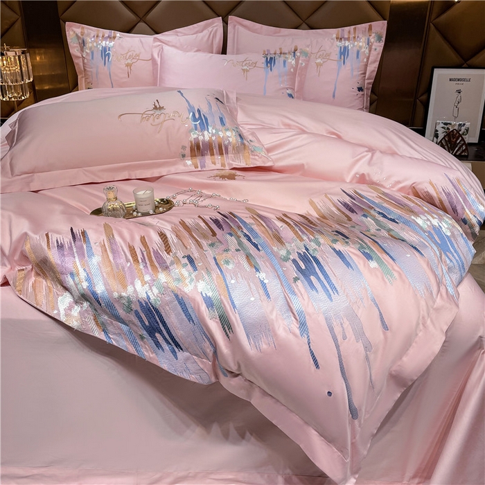 91家纺网 家纺一手货源 找家纺 （总）红番天家居馆 2025新款长绒棉系列四件套-爱情海