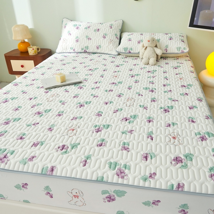 91家纺网 家纺一手货源 找家纺 LIFE.丽芙 2024年新品0.4乳胶凉席加厚床笠款三件套图片一 葡萄园