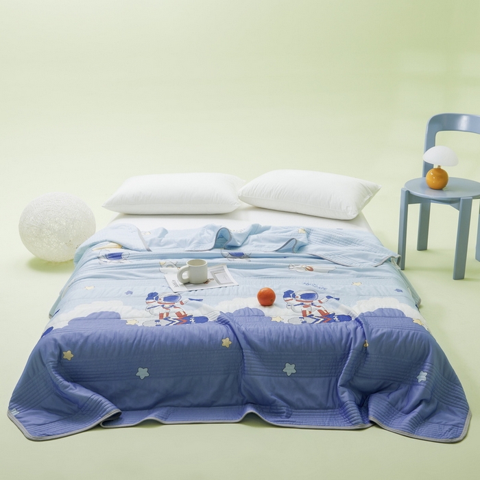 91家纺网 家纺一手货源 找家纺 LIFE.丽芙 2024年新品韩式风凉感丝夏被-跑量 太空世界