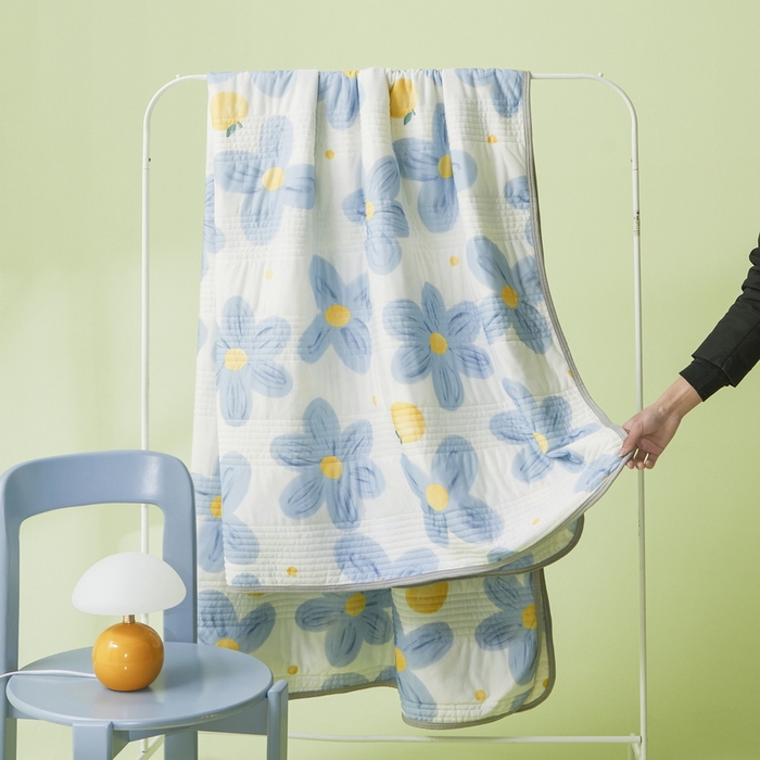 91家纺网 家纺一手货源 找家纺 LIFE.丽芙 2024年新品韩式风凉感丝夏被-跑量 向阳花