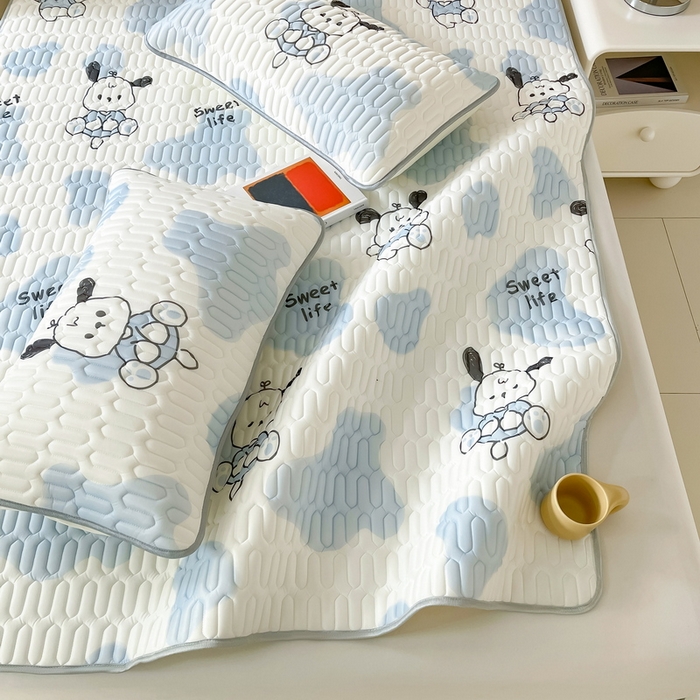 91家纺网 家纺一手货源 找家纺 LIFE.丽芙 2024年0.4乳胶凉席加厚条席款三件套＋凉感丝夏被可组合四件套图片二 皮皮狗