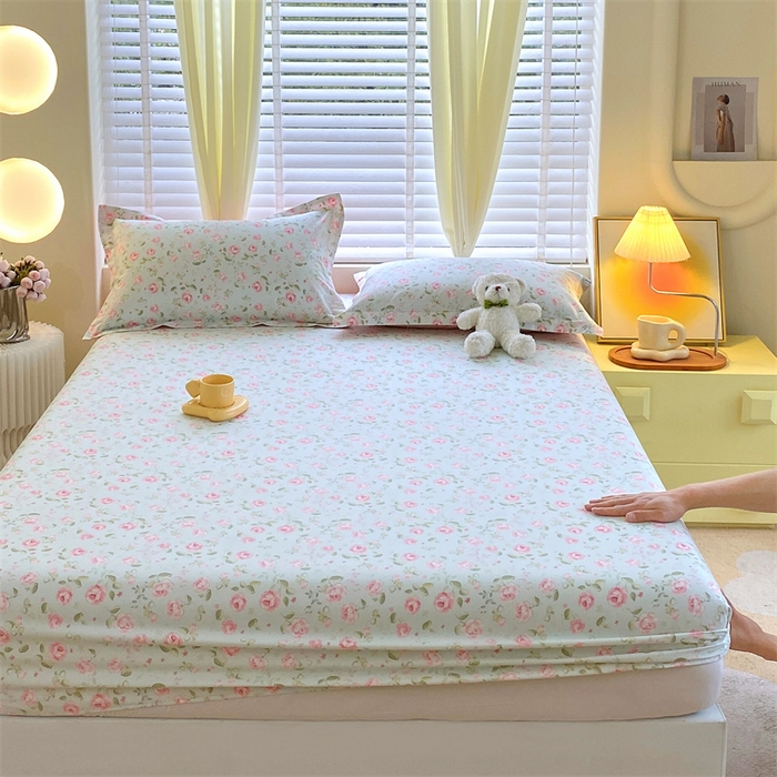 91家纺网 家纺一手货源 找家纺 宝齐莱家纺 2024新款13372全棉印花系列单品床笠 芬芳