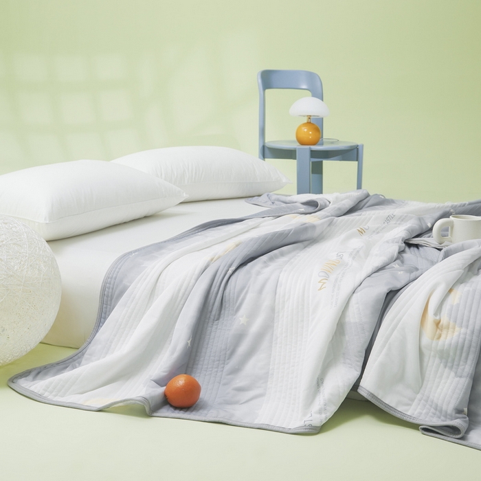 91家纺网 家纺一手货源 找家纺 LIFE.丽芙 2024年新品韩式风凉感丝夏被-跑量 月半星辰