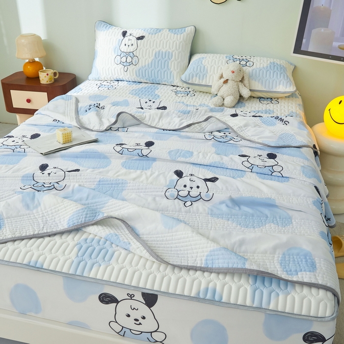 91家纺网 家纺一手货源 找家纺 LIFE.丽芙 2024年新品0.4乳胶凉席加厚床笠款三件套+凉感丝夏被可组合四件套-图片一 皮皮狗