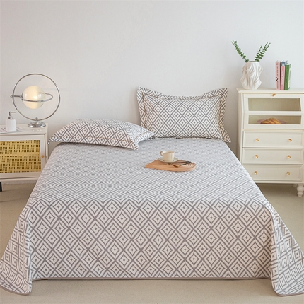 91家纺网 家纺一手货源 找家纺 （总）金泰莱 2025新款原棉全棉老粗布凉席三件套全棉床单纯棉床单软凉席