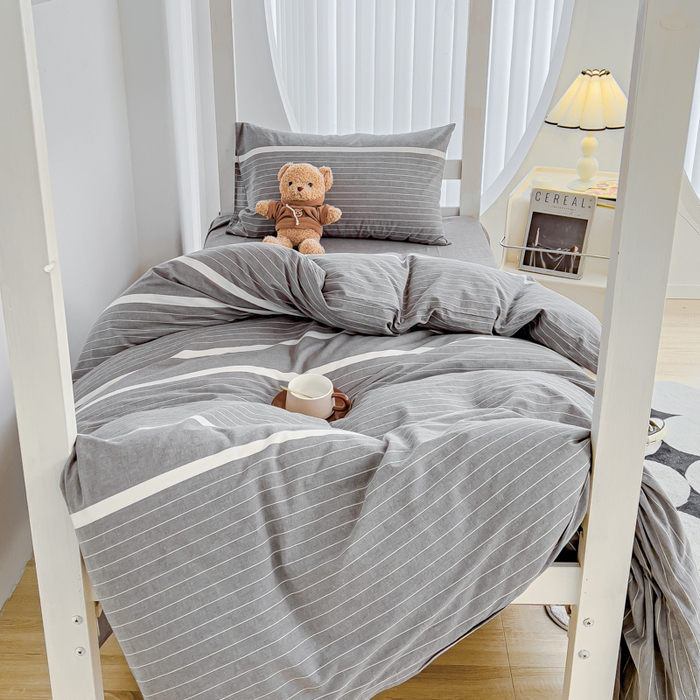 91家纺网 家纺一手货源 找家纺 久典家居 2024新款A类全棉学生款三件套 极简灰