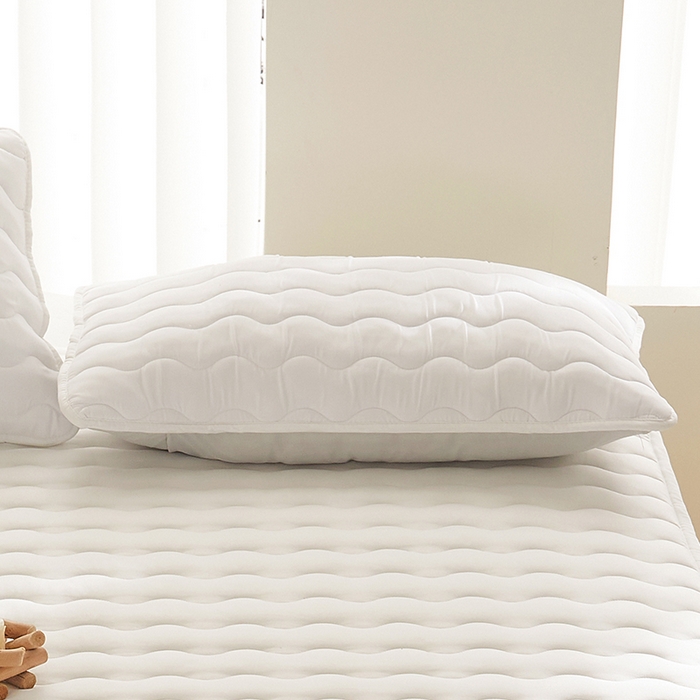 91家纺网 家纺一手货源 找家纺 LIFE.丽芙 2024新款原棉夹棉枕套-四季款 本白