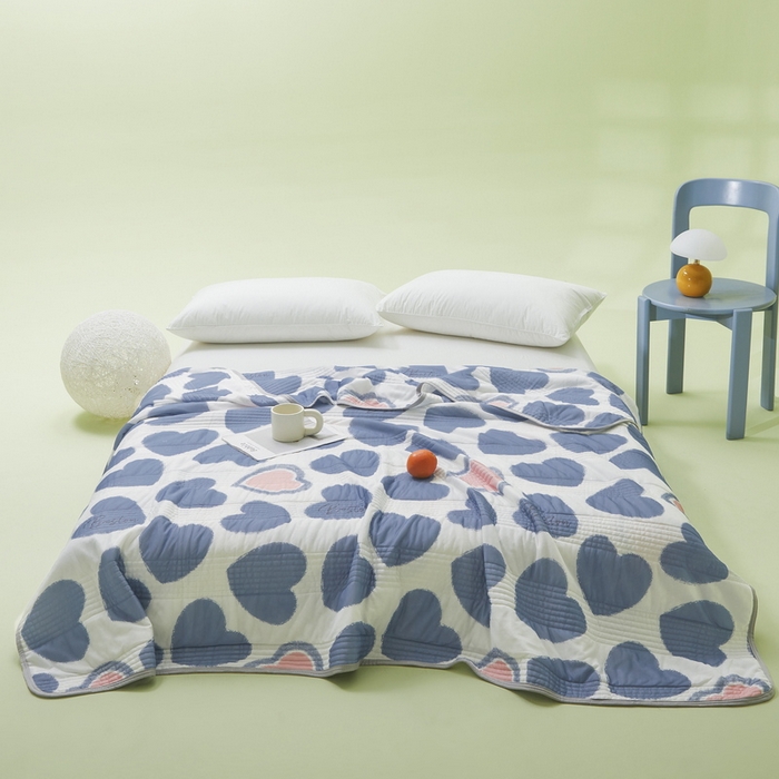 91家纺网 家纺一手货源 找家纺 LIFE.丽芙 2024年新品韩式风凉感丝夏被-跑量 爱心满满