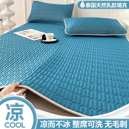 91家纺网 家纺一手货源 找家纺 （总）福来临家纺 2025新款A类纯色凉感丝含胶床席凉席夏被三件套