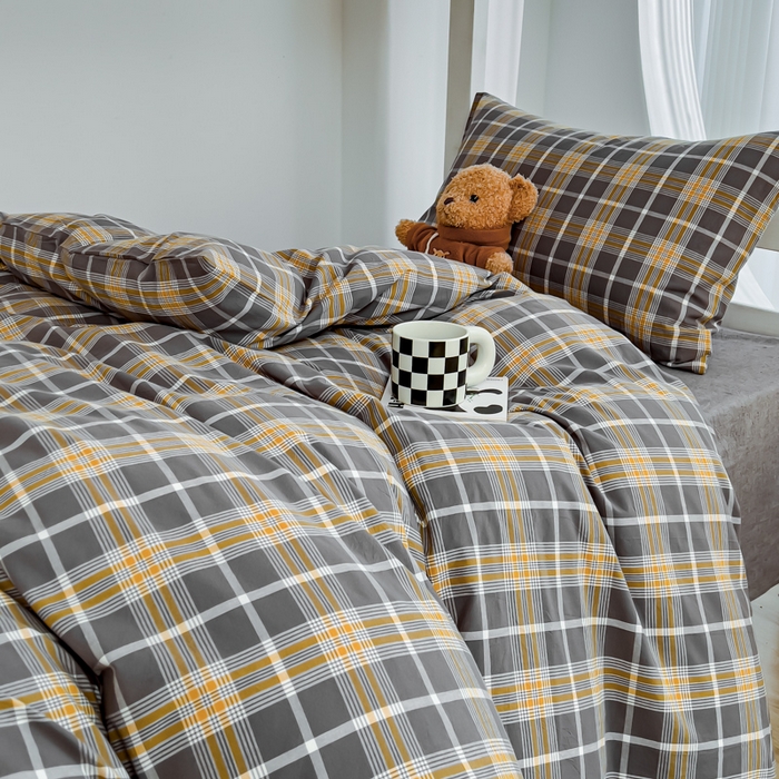 91家纺网 家纺一手货源 找家纺 久典家居 2024新款A类全棉学生款三件套 暖阳灰