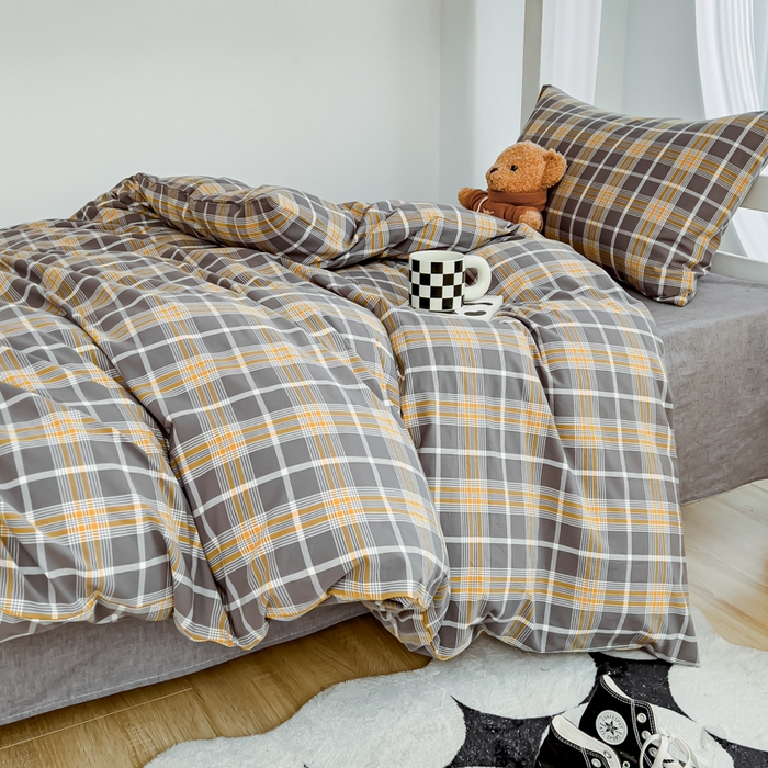 91家纺网 家纺一手货源 找家纺 久典家居 2024新款A类全棉学生款三件套 暖阳灰