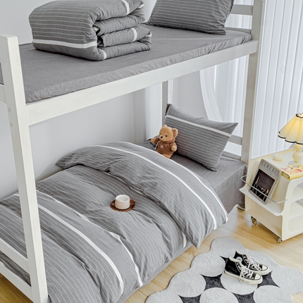 久典家居 2024新款A类全棉学生款三件套 极简灰