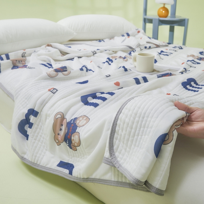 91家纺网 家纺一手货源 找家纺 LIFE.丽芙 2024年新品韩式风凉感丝夏被-跑量 妙妙熊