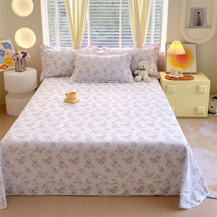 91家纺网 家纺一手货源 找家纺 宝齐莱家纺 2024新款13372全棉印花四件套单品系列-床单 绮丽