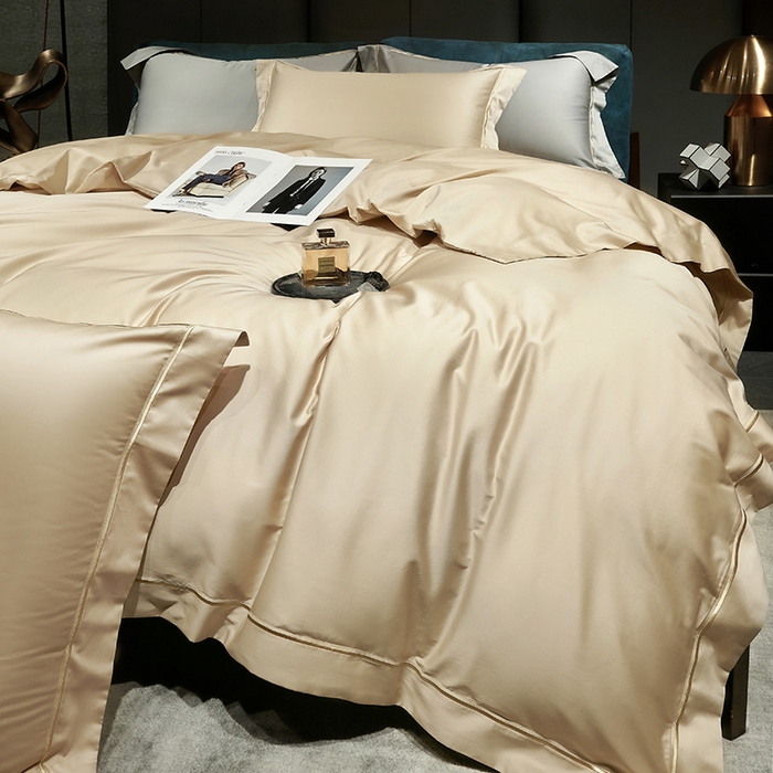 91家纺网 家纺一手货源 找家纺 榻尚家居 2024新款亲肤舒适海岛棉四件套--魅 魅-香槟