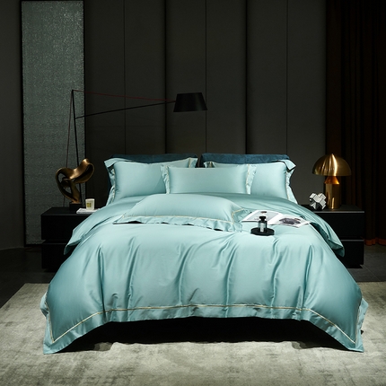 榻尚家居 2024新款亲肤舒适海岛棉四件套--魅 魅-湖绿