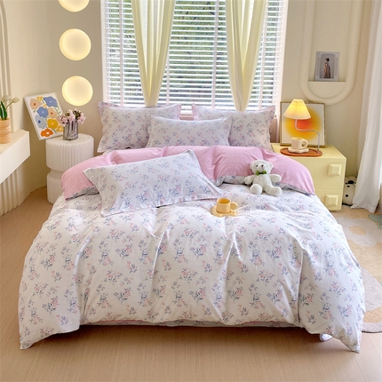 91家纺网 家纺一手货源 找家纺 宝齐莱家纺 宝齐莱家纺 2024新款13372全棉印花系列四件套 绮丽