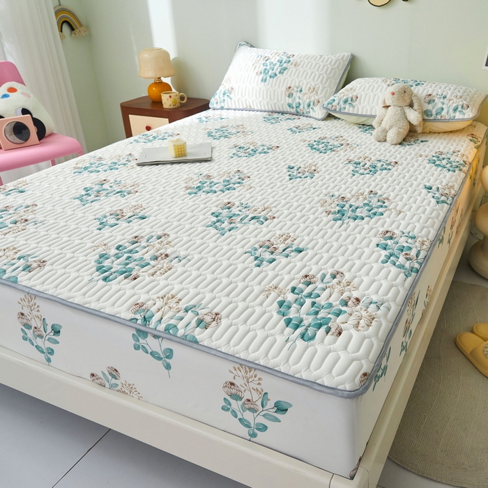 91家纺网 家纺一手货源 找家纺 LIFE.丽芙 2024年新品0.4乳胶凉席加厚床笠款三件套图片一 仲夏