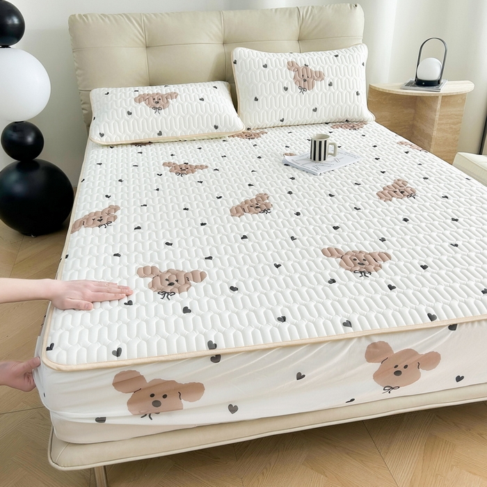 91家纺网 家纺一手货源 找家纺 LIFE.丽芙 2024年新品0.4乳胶凉席加厚床笠款三件套图片二 呆呆狗