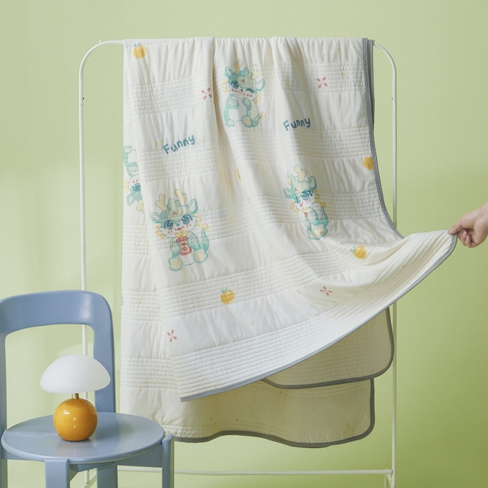 91家纺网 家纺一手货源 找家纺 LIFE.丽芙 2024年新品韩式风凉感丝夏被-跑量 萌龙