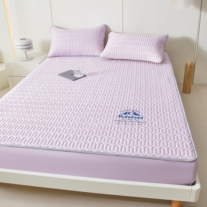 91家纺网 家纺一手货源 找家纺 LIFE.丽芙 2024新款乳胶凉席素色-富士山烫画床笠款 风铃紫