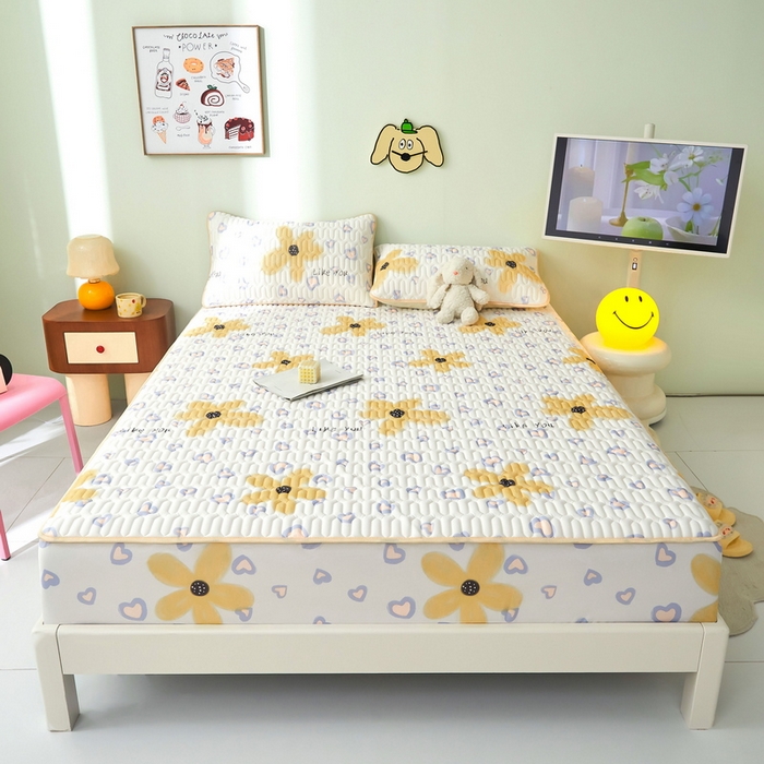 91家纺网 家纺一手货源 找家纺 LIFE.丽芙 2024年新品0.4乳胶凉席加厚床笠款三件套图片一 寐色