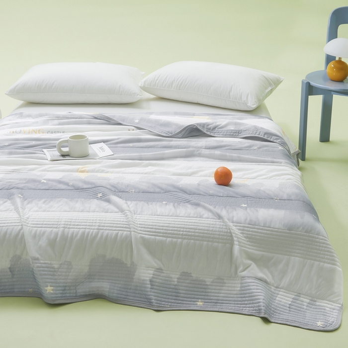 91家纺网 家纺一手货源 找家纺 LIFE.丽芙 2024年新品韩式风凉感丝夏被-跑量 月半星辰