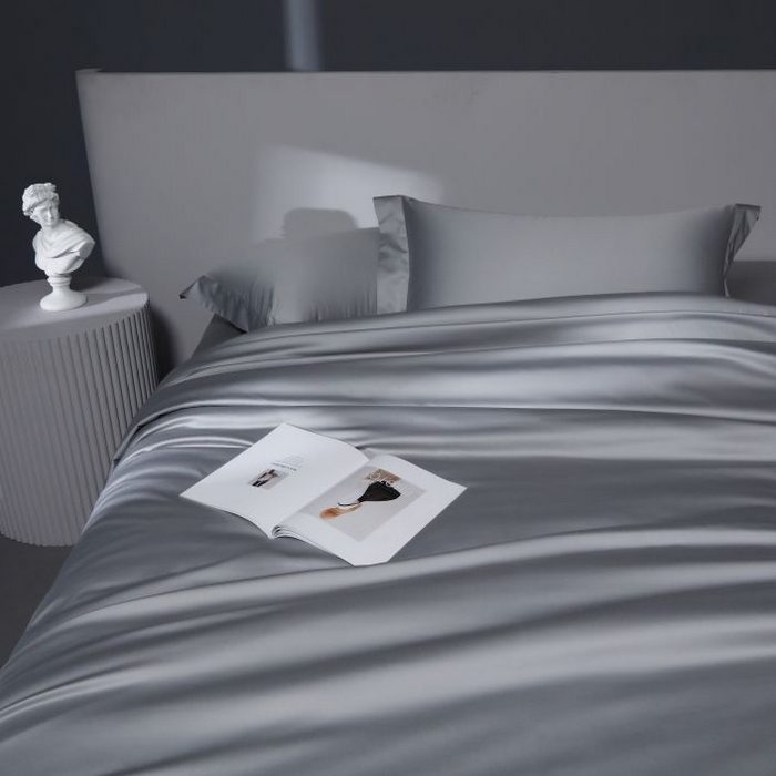 91家纺网 家纺一手货源 找家纺 2024新款定织新布种S120长绒棉四件套-黛西 高级灰