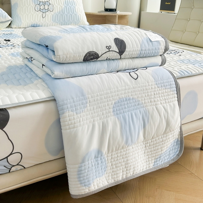 91家纺网 家纺一手货源 找家纺 2024年新品0.4乳胶凉席加厚床笠款三件套+凉感丝夏被可组合四件套-图片二 皮皮狗