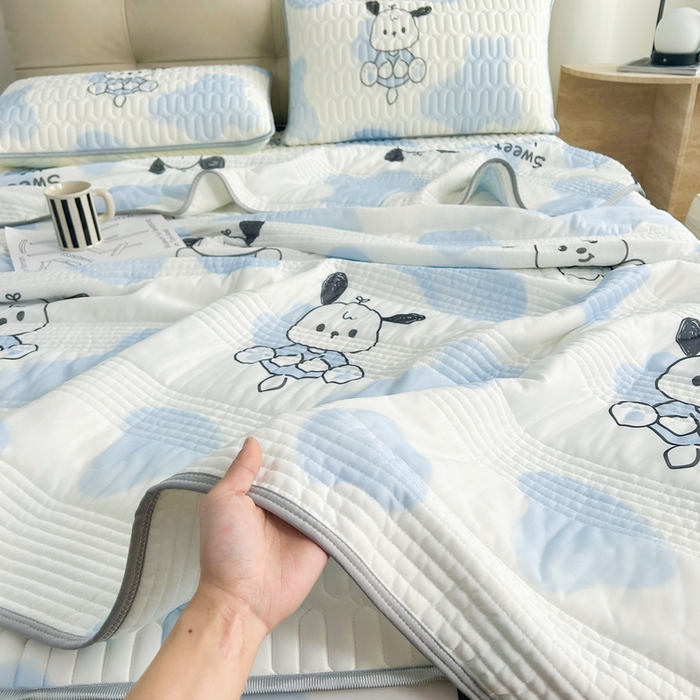 91家纺网 家纺一手货源 找家纺 2024年新品0.4乳胶凉席加厚床笠款三件套+凉感丝夏被可组合四件套-图片二 皮皮狗