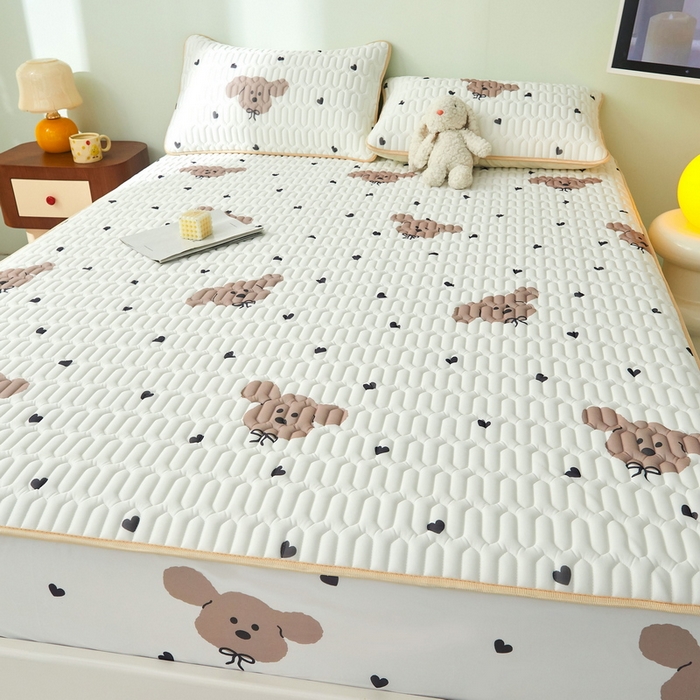 91家纺网 家纺一手货源 找家纺 LIFE.丽芙 2024年新品0.4乳胶凉席加厚床笠款三件套图片一 呆呆狗