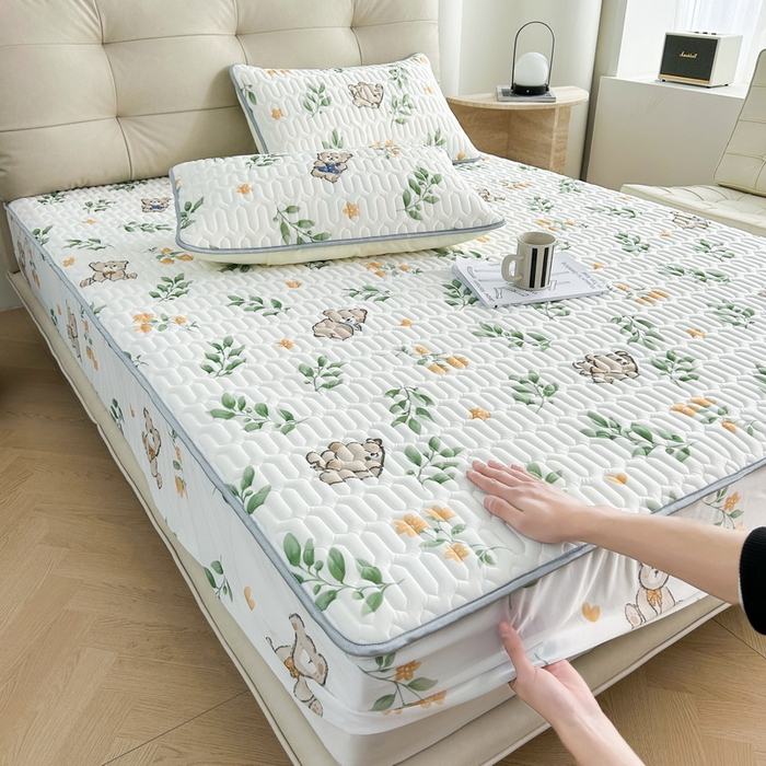 91家纺网 家纺一手货源 找家纺 （总）LIFE.丽芙 2024年新品0.4乳胶凉席加厚床笠款三件套图片二