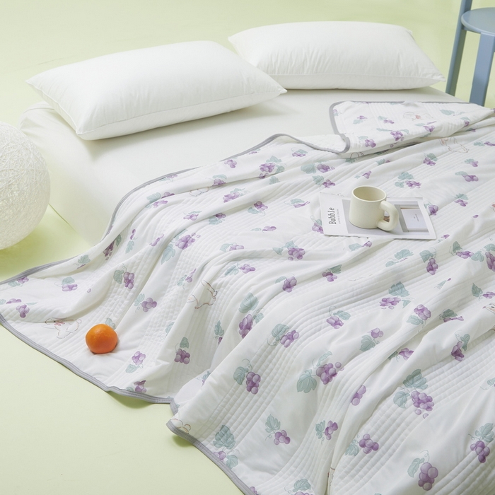 91家纺网 家纺一手货源 找家纺 LIFE.丽芙 2024年新品韩式风凉感丝夏被-跑量 葡萄园