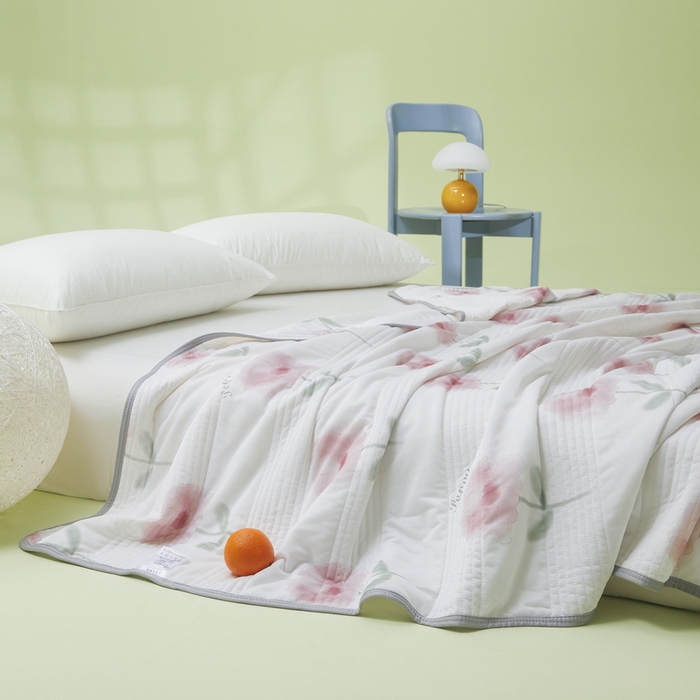 91家纺网 家纺一手货源 找家纺 LIFE.丽芙 2024年新品韩式风凉感丝夏被-跑量 花语