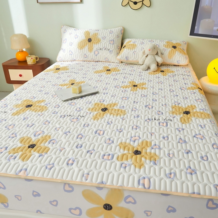 91家纺网 家纺一手货源 找家纺 LIFE.丽芙 2024年新品0.4乳胶凉席加厚床笠款三件套图片一 寐色